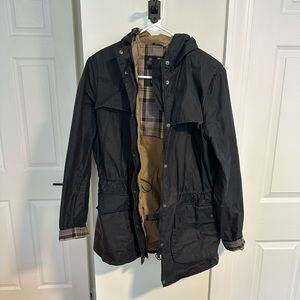 Barbour Hooded Wax Jacket Navy 8
